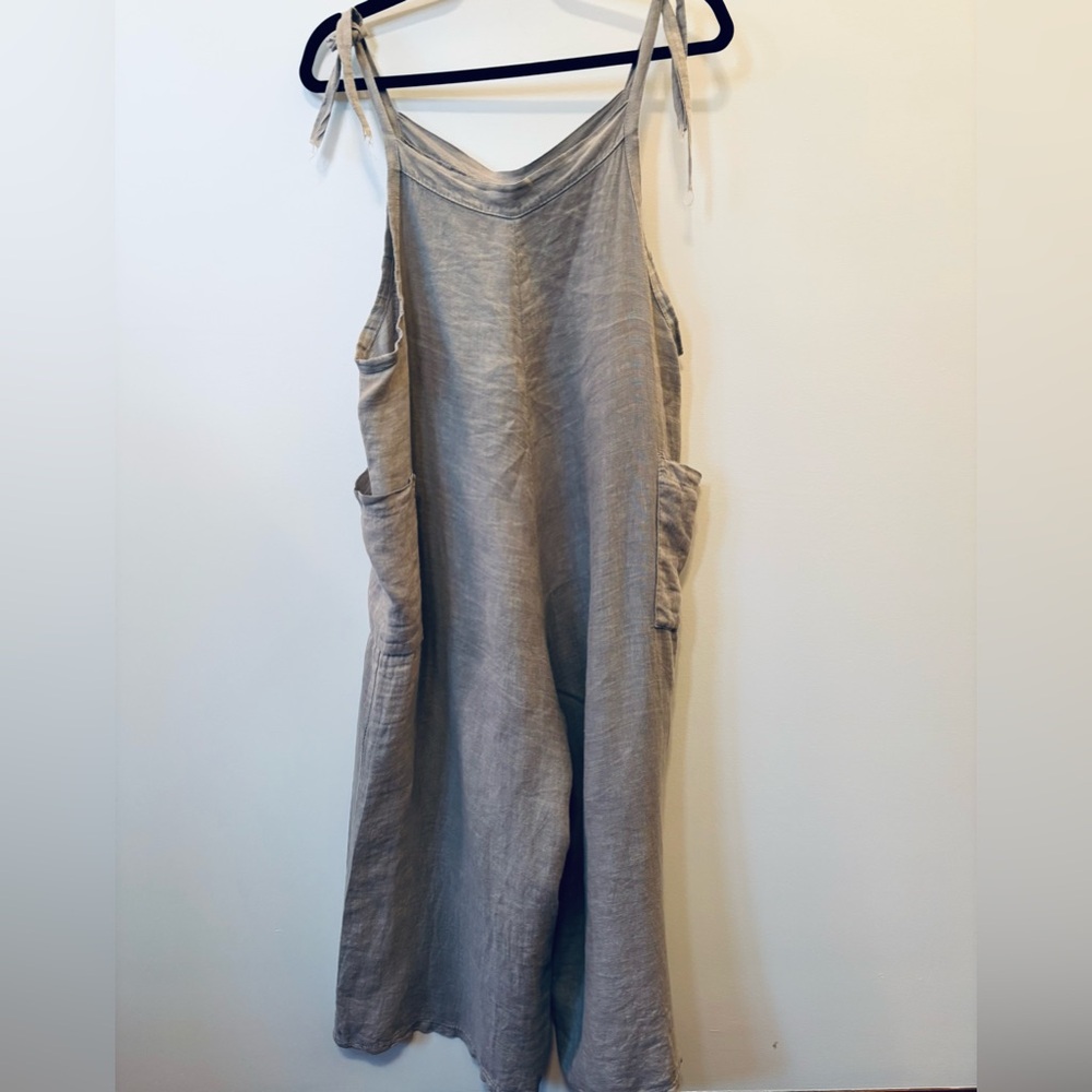 Awkward Annie Linen Overall Romper